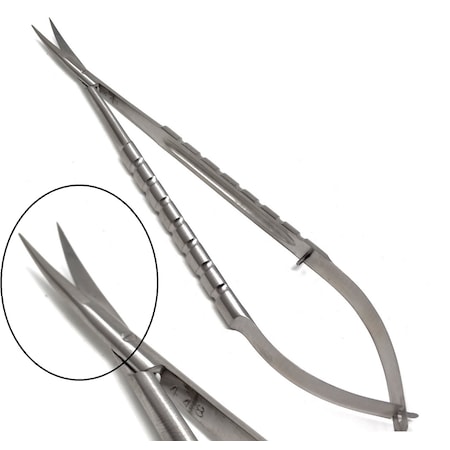 A2Z Scilab Castroviejo Micro Scissors 7" Curved, Round Handle A2Z-ZR547